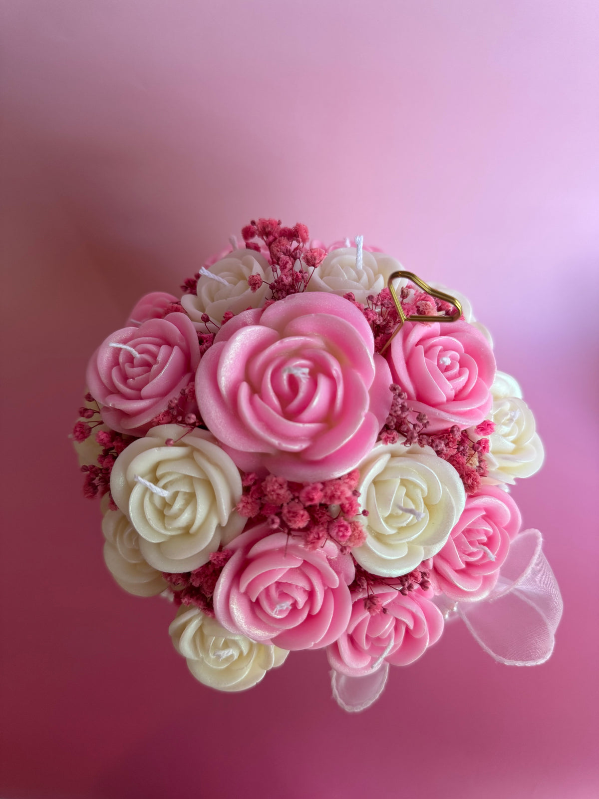 Kerzenstrauß „Blush Rose Elegance“ – von SAVENOK Candle Art