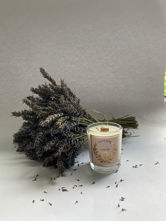 Duftkerze “Lavendeltraum” – Handgemachte Kerze mit beruhigendem Lavendelduft | SAVENOK