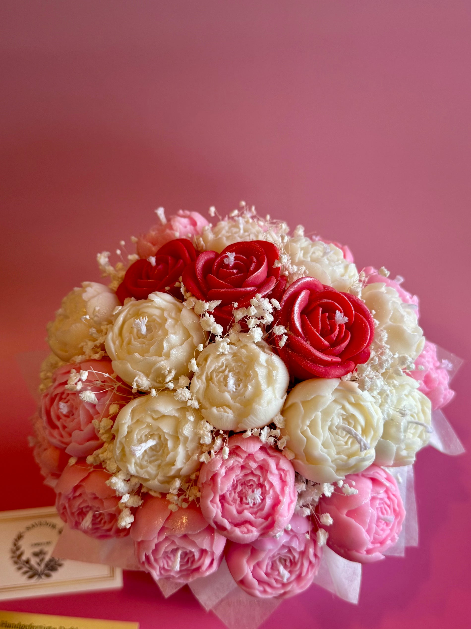 Peony Rose Symphony – Deluxe-Kerzenbouquet