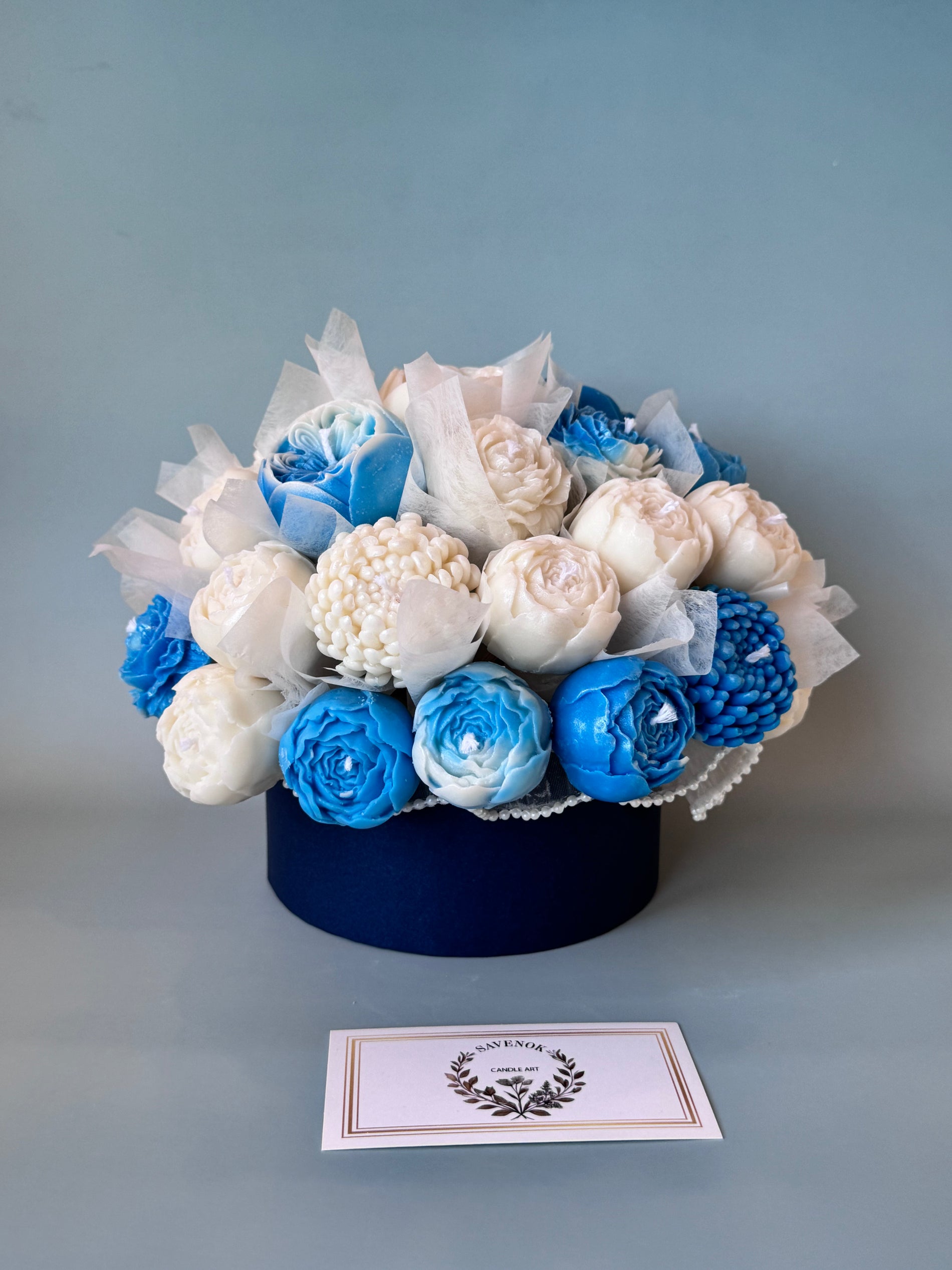 Kerzenstrauß „Azure Peony Harmony“