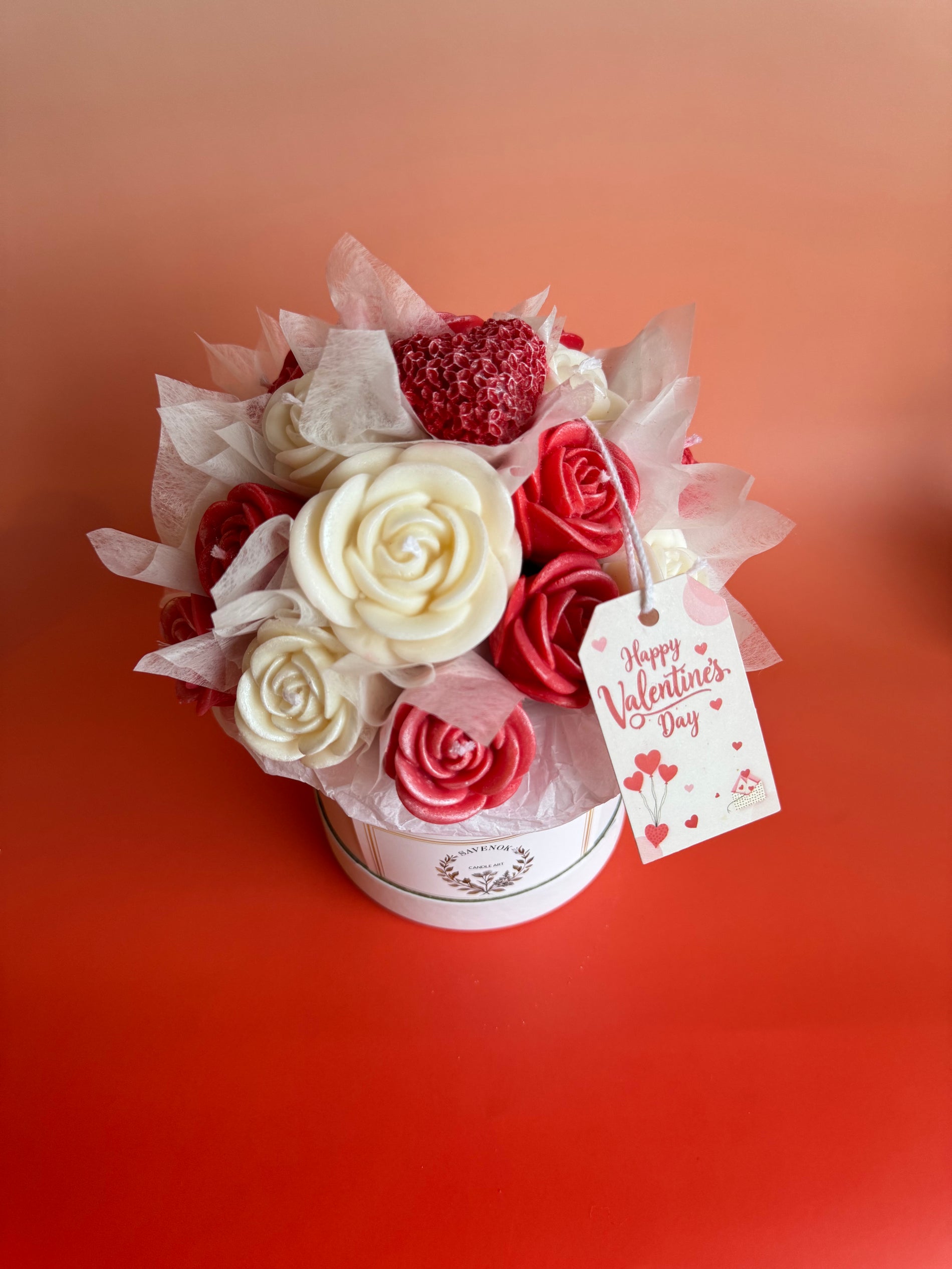 Valentinstags-Kerzenbouquet „Rosen der Liebe“