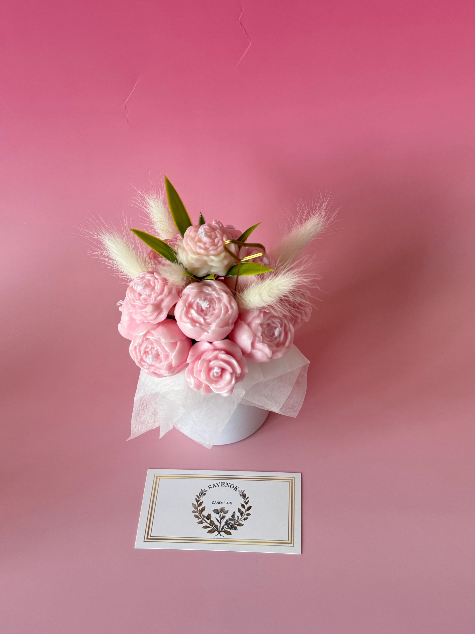 Mini-Kerzenbouquet „Rose & Pfingstrose“