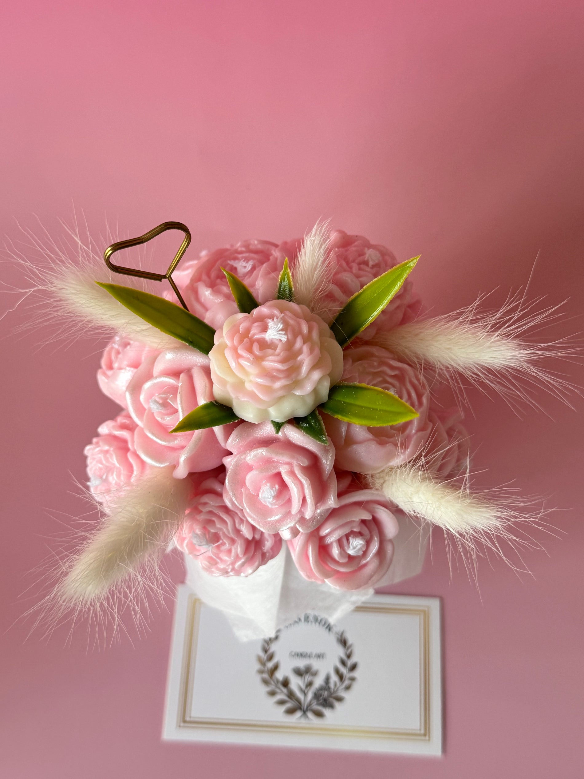 Mini-Kerzenbouquet „Rose & Pfingstrose“