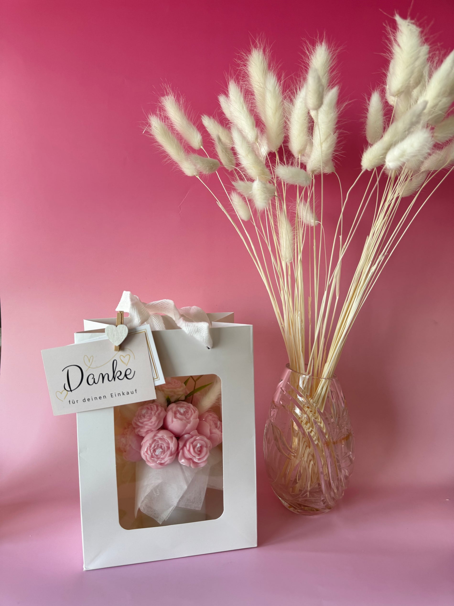 Mini-Kerzenbouquet „Rose & Pfingstrose“