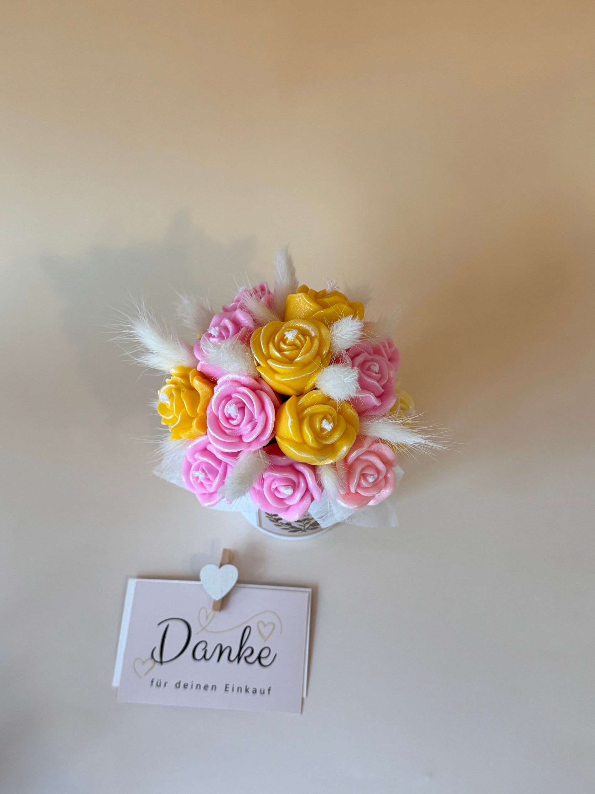 Mini-Kerzenbouquet „Golden Rose Delight“