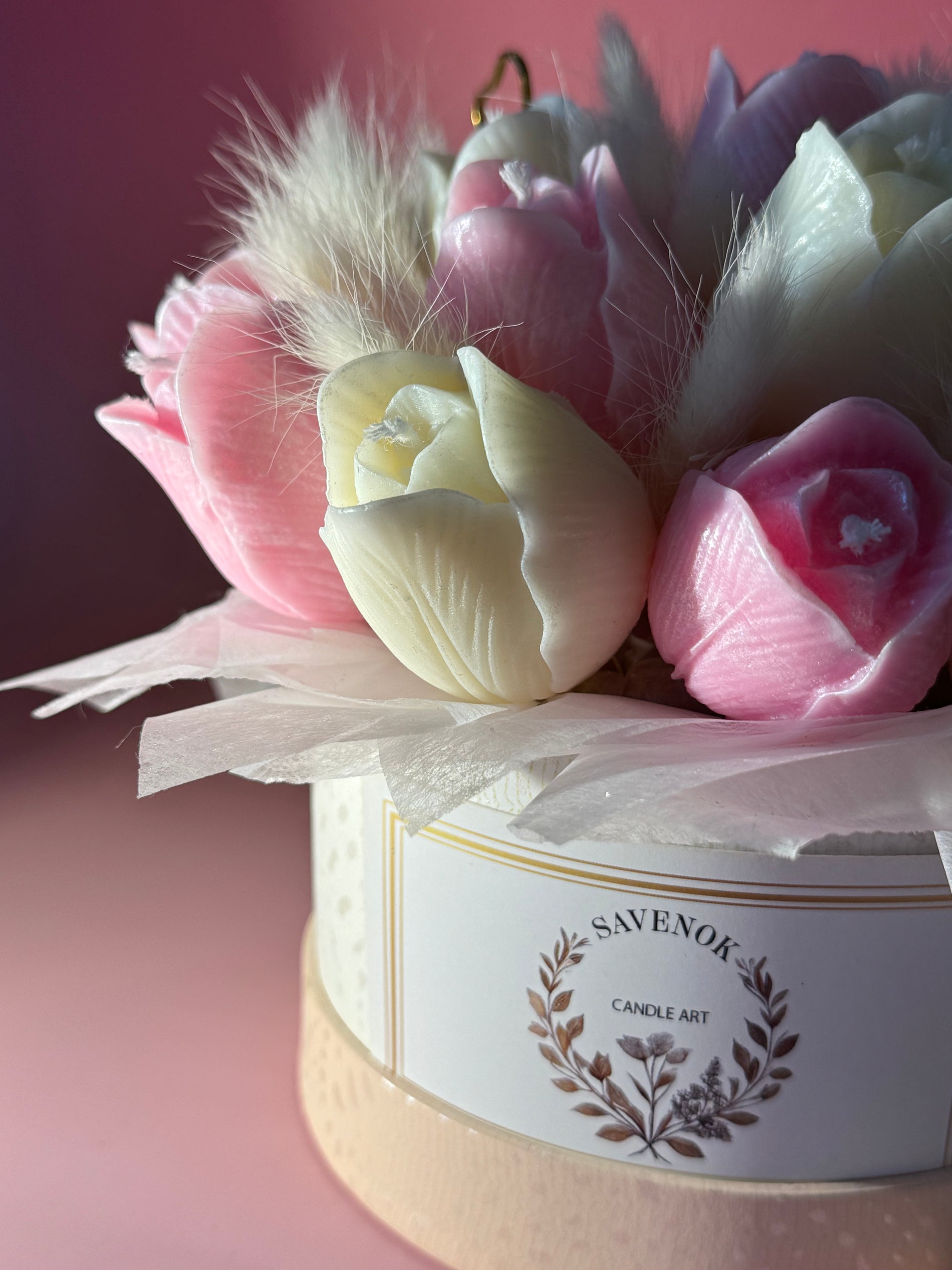 Candle Bouquet “Blush Tulip Elegance”