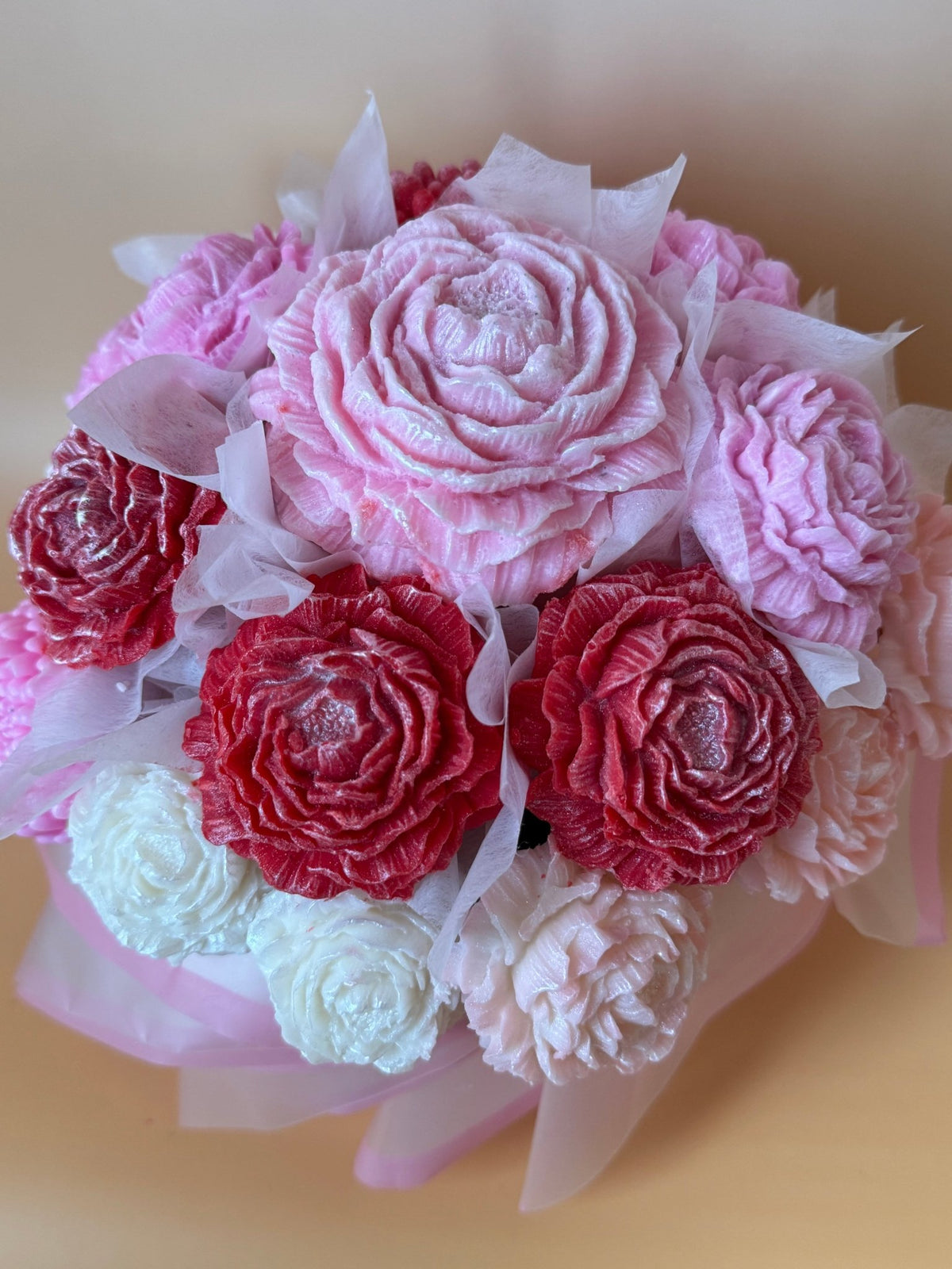 Kerzenbouquet „Peony Harmony“ - Exclusive von SAVENOK Candle Art - SAVENOK candle art